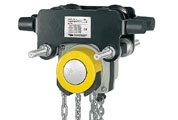 Hand chain hoist with integrated push or geared type trolley model Yalelift IT